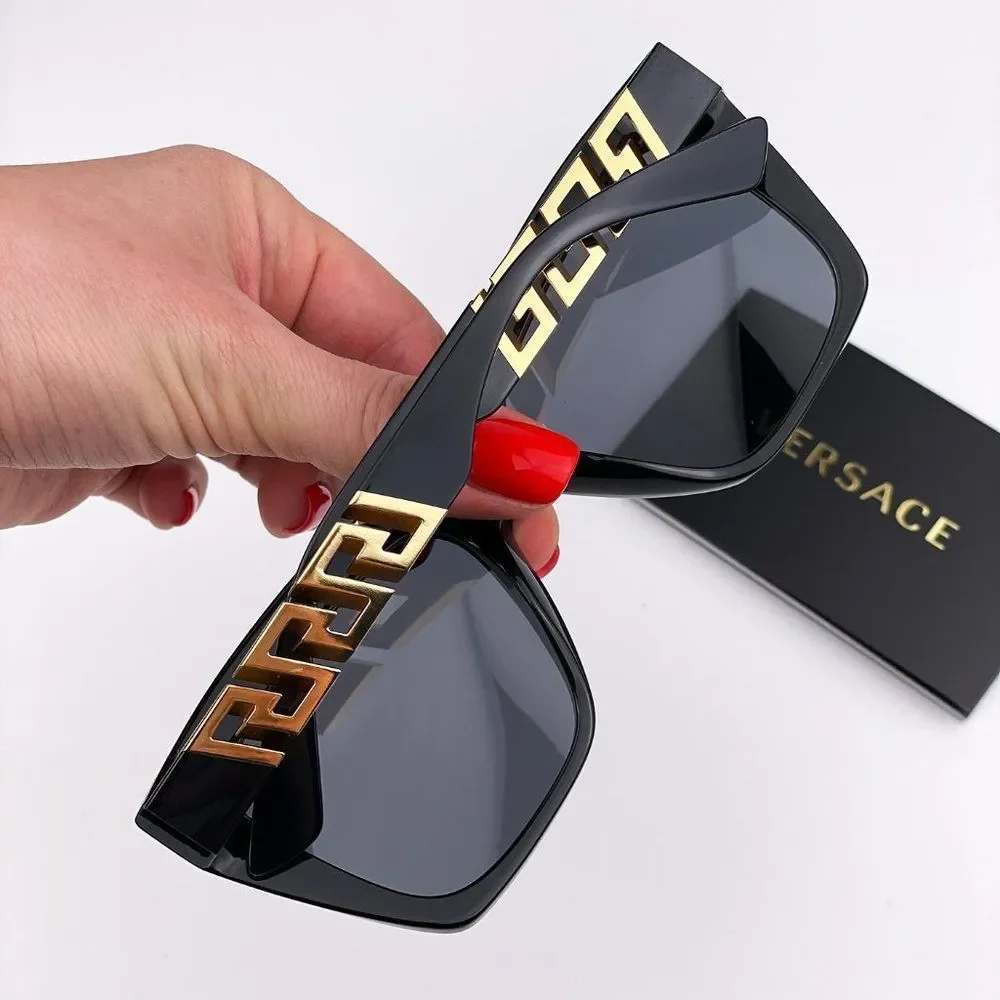 Versace VE4418 GB1/87 Sunglasses Black Gray Square Women - Picture 2 of 10